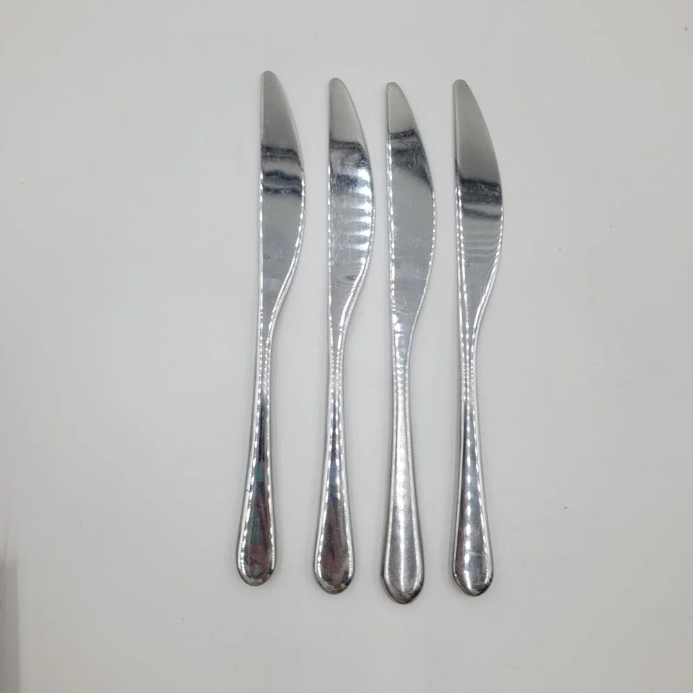 4pc Gourmet Settings GS Windmere Dinner Knives Set StainlessFlatware Glossy